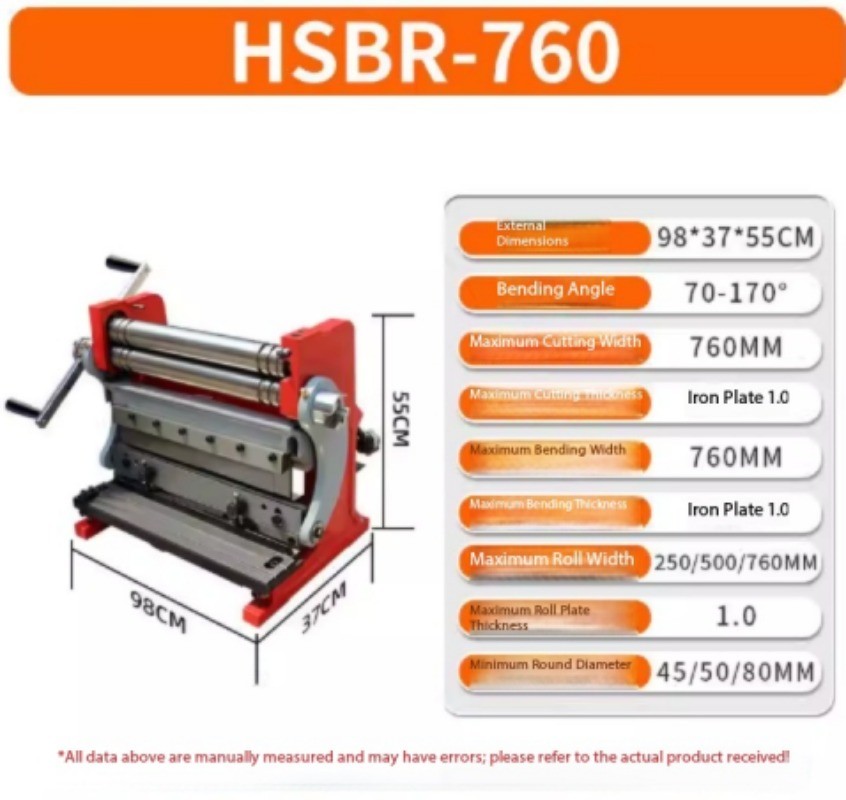 Manual Three-in-One Bending Machine for Copper, Iron, Aluminum, and Steel Plates