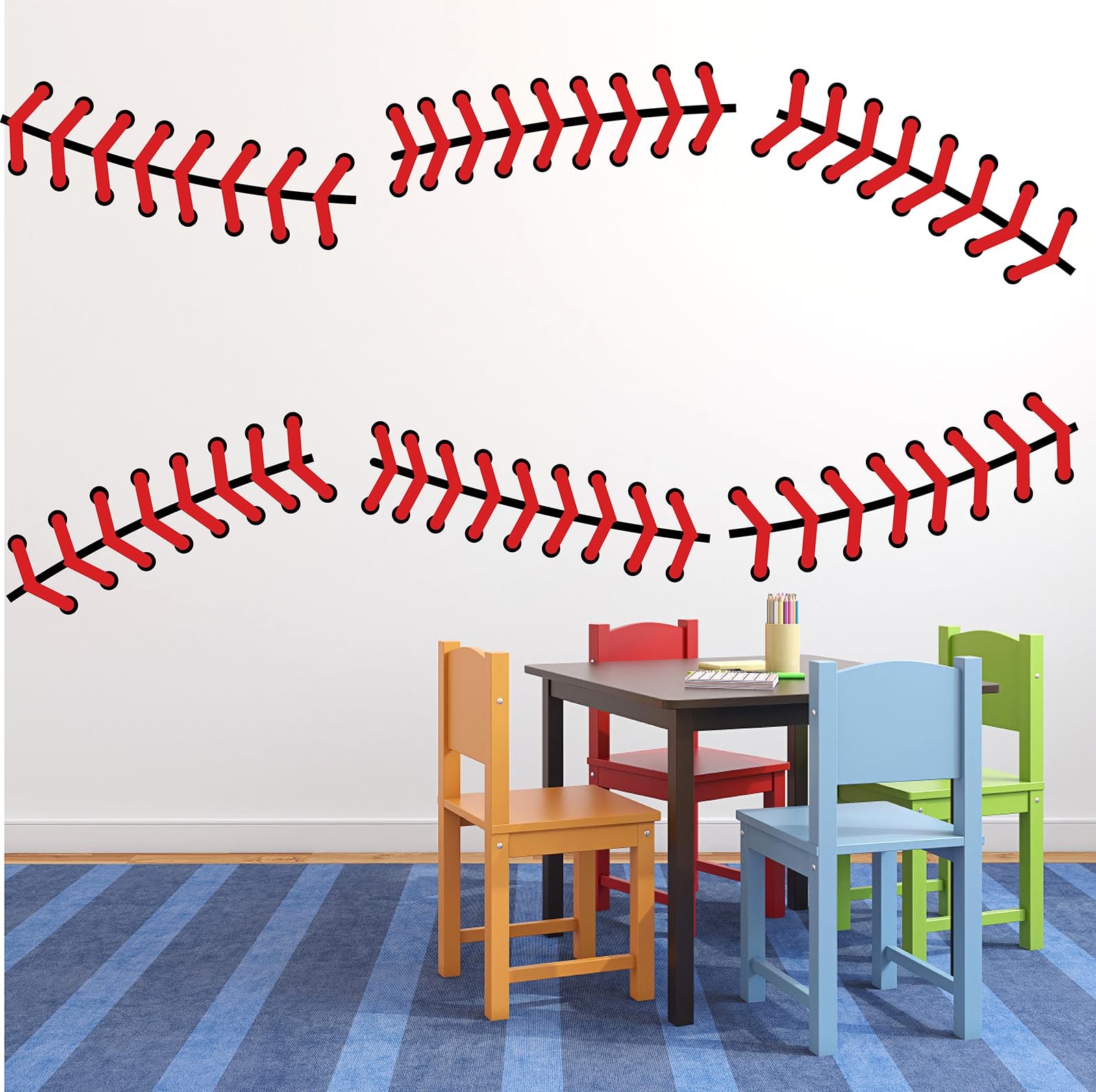 Giant Baseball Wall Decals 86 Inches Extra Large Stitches 1