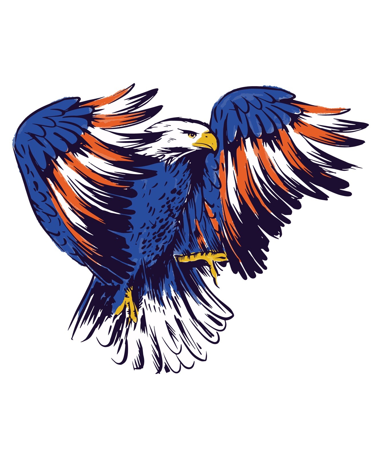 Eagle Sticker Red White Blue Beautiful America United States Patriotic (4 Inch)