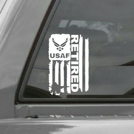 DISTRESSED USAF UNITED STATES AIR FORCE FLAG RETIRED DECAL STICKER