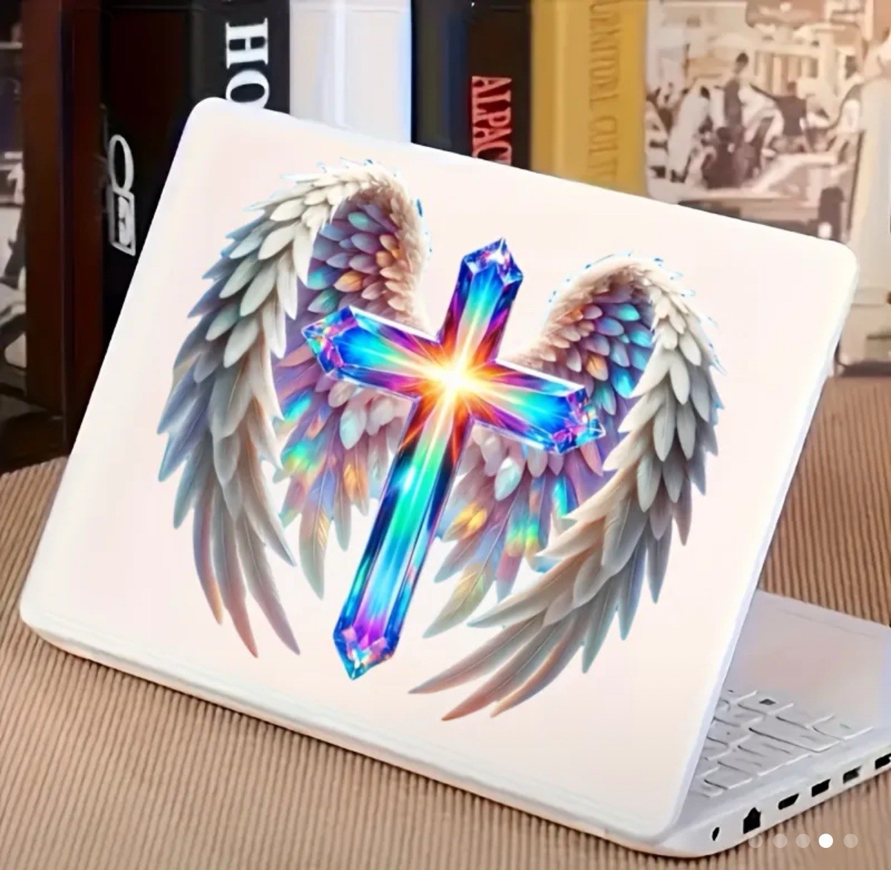 LED PRISM Cross Wings Vinyl Decal Sticker 6” Inch Christian Religious God Jesus