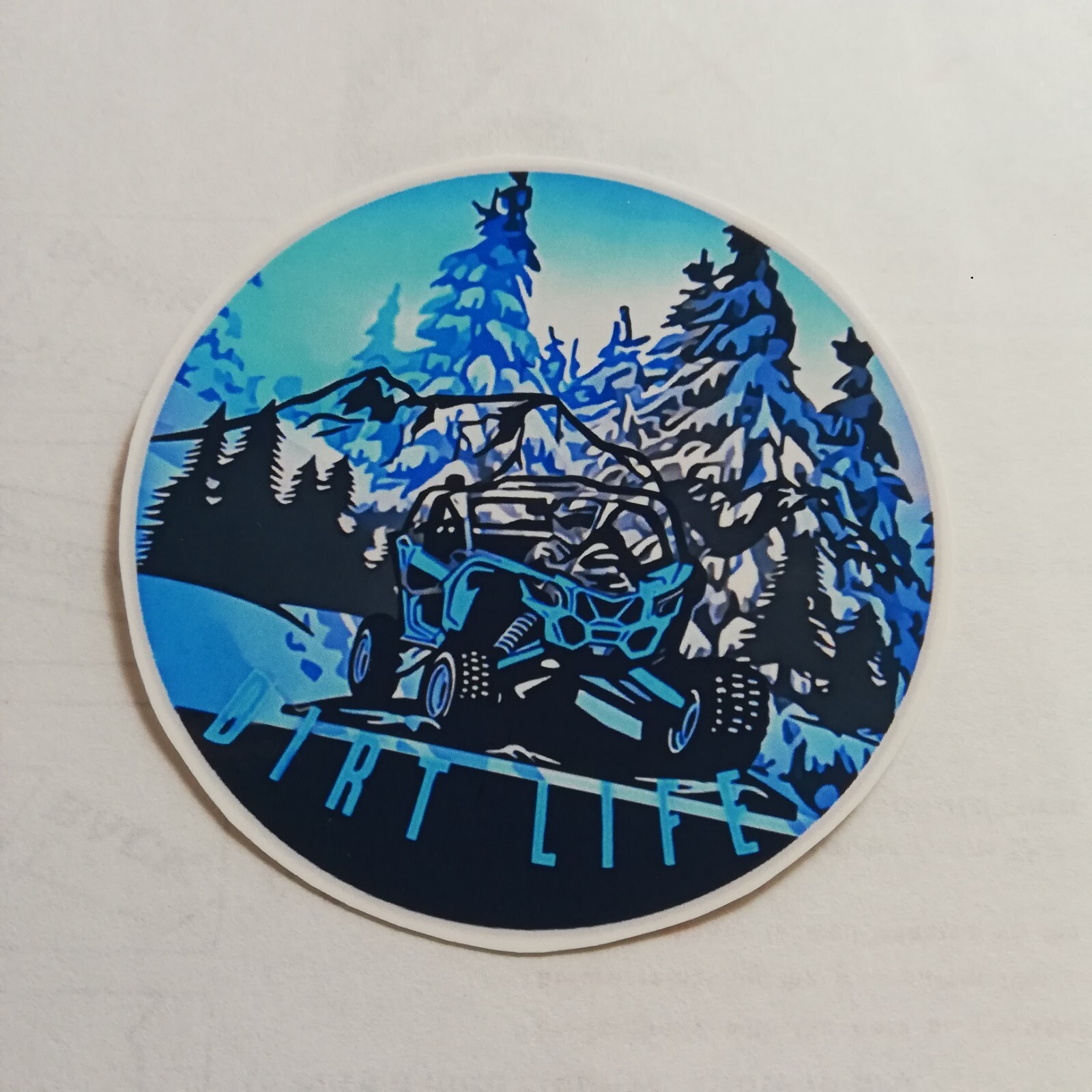 dirt life , atv , quad , sport , sticker , blue