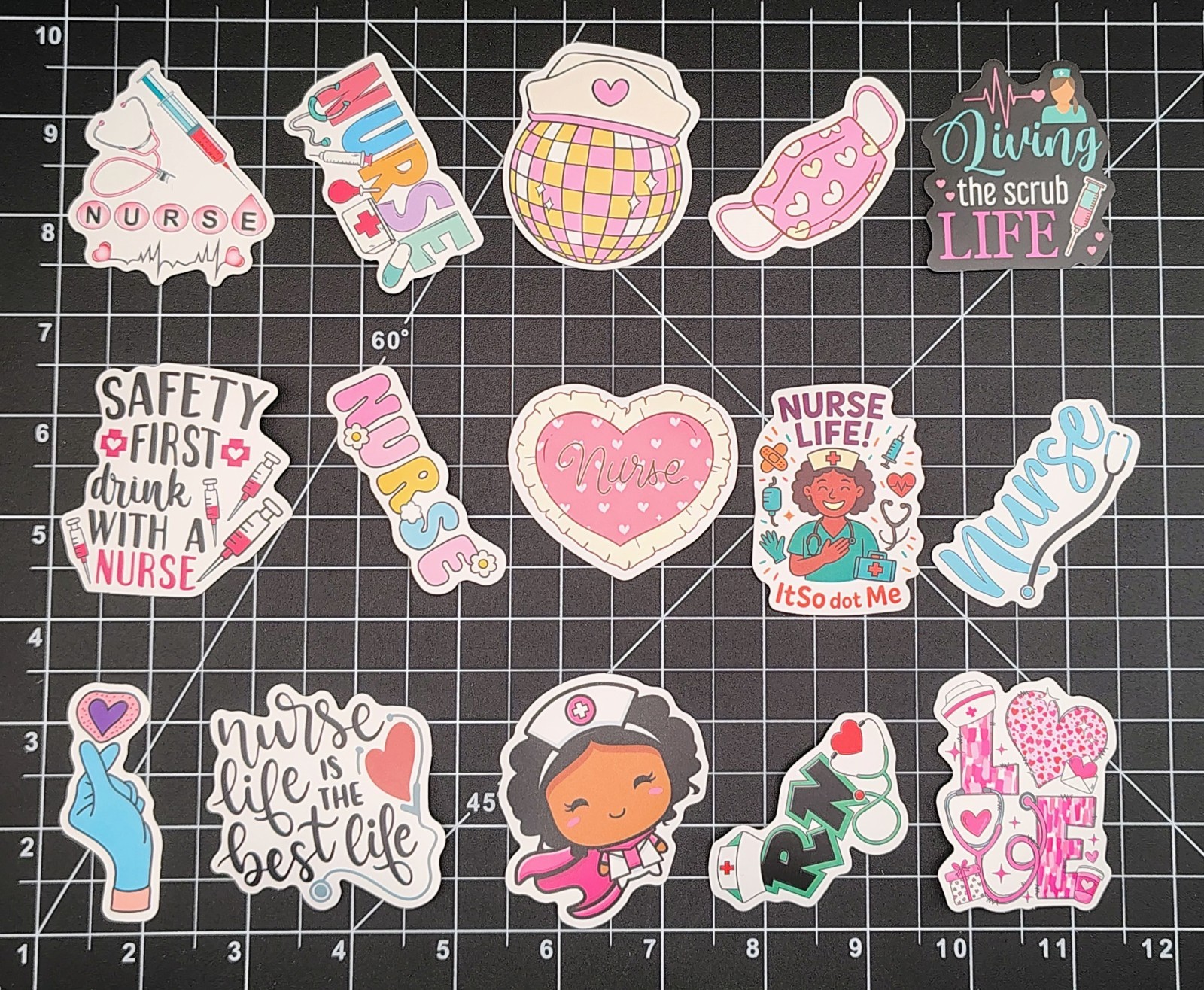 50 Pcs Nurse Stickers Medical RN Nursing Student Decal Water Bottle Laptop Lot