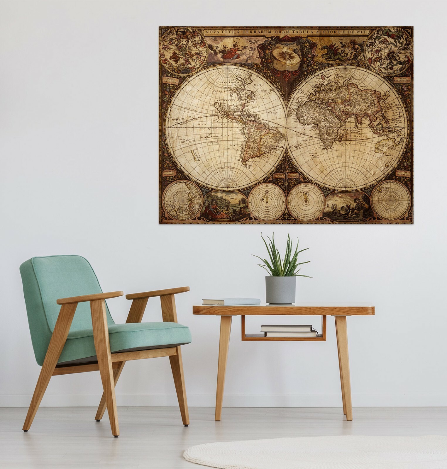 3D Brown Picture B022 World Map Wall Stickers Vinyl Wallpaper Mural Murals Amy