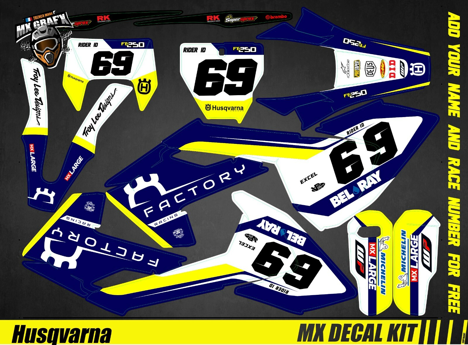 MX Decal Kit For Husqvarna FC/TC – Factory R