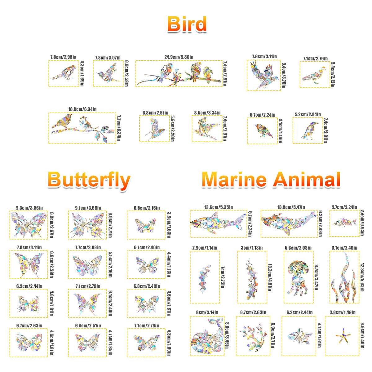 PVC Hummingbird Window Clings Anti Collision Window Decals Static Deter Birds
