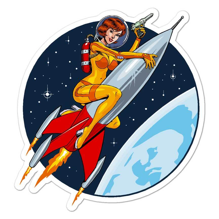 Readhead Riding Rocket, Vinyl Decal Sticker, Indoor Outdoor, 3 Sizes, #7764
