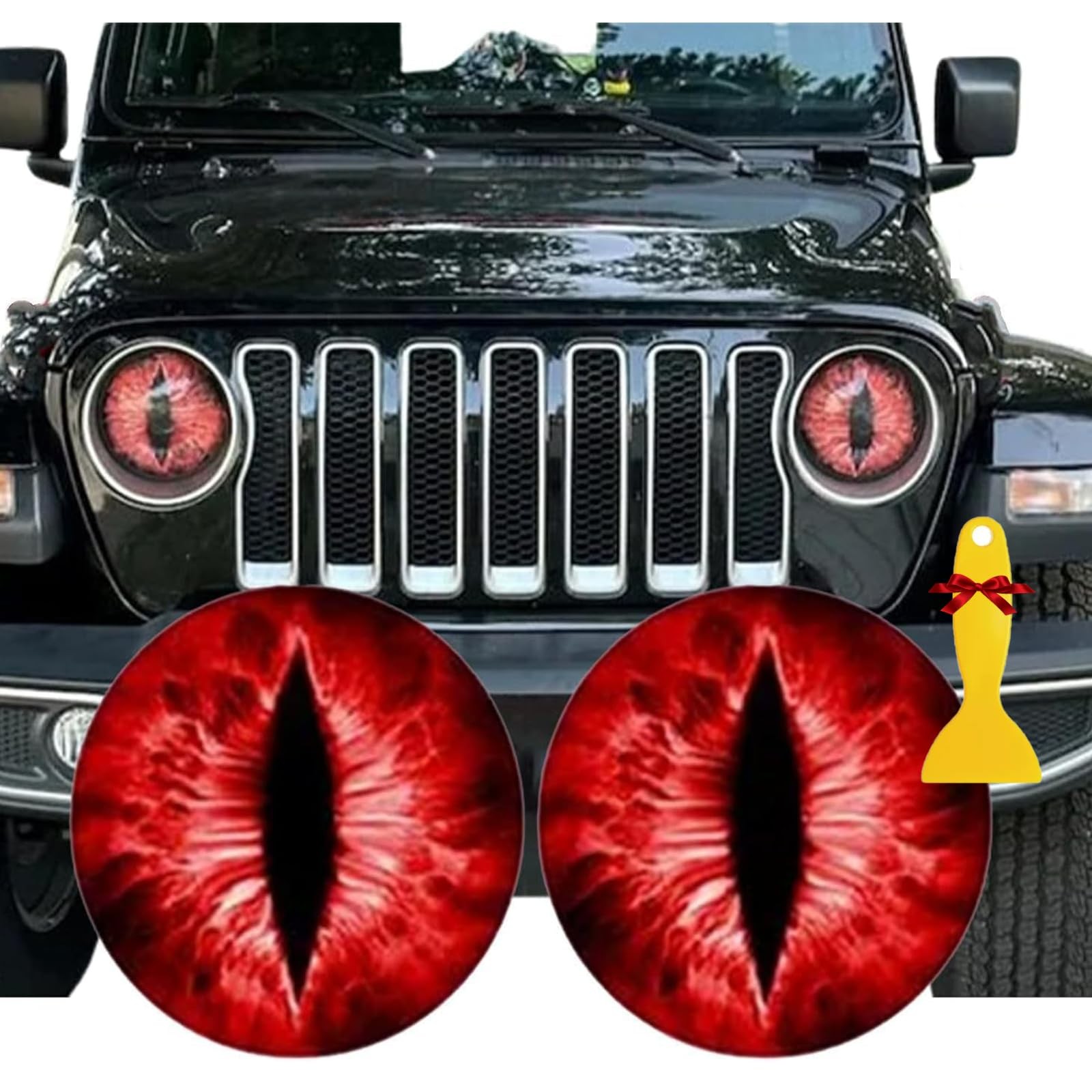 Beast Eyes Headlight Decals Pair, Eyes Decal for Jeep Headlights, Round Headl…