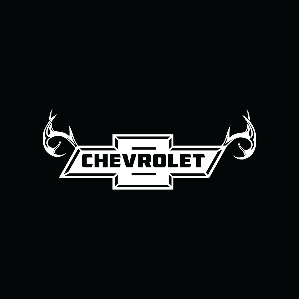Automotive Chevy Bowtie Deer Antlers Die Cut Decal Rear Window Made in USA