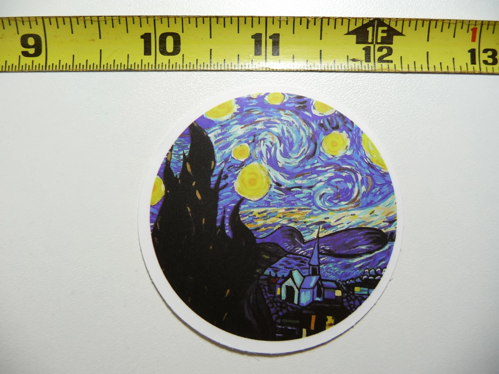 VINCENT VAN GOGH CLOSE UP STARRY NIGHT CIRCLE SMALL STICKER DECAL CLASSIC ARTIST