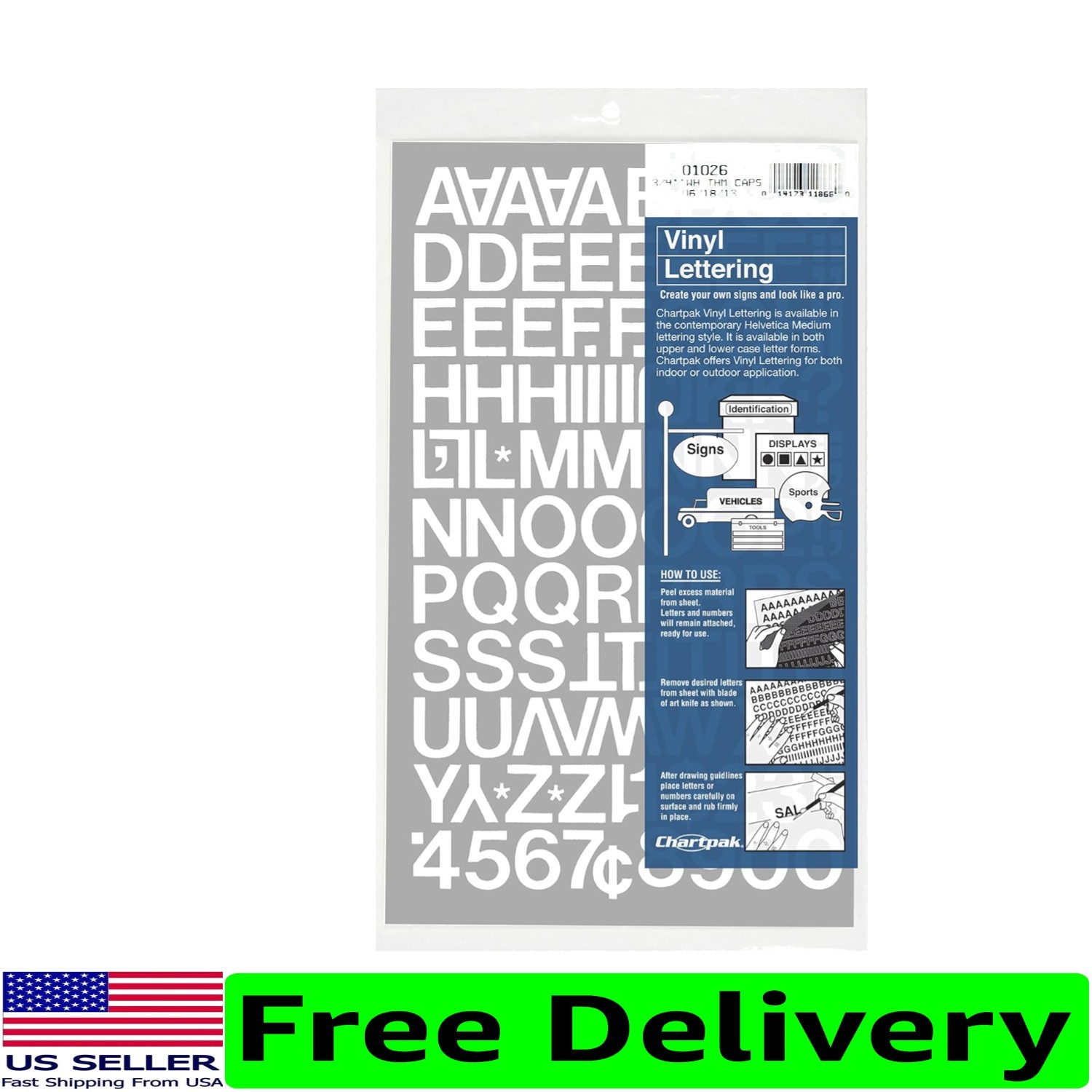 Water-Resistant Self-Adhesive Vinyl Letters and Numbers, White – Craft Essential