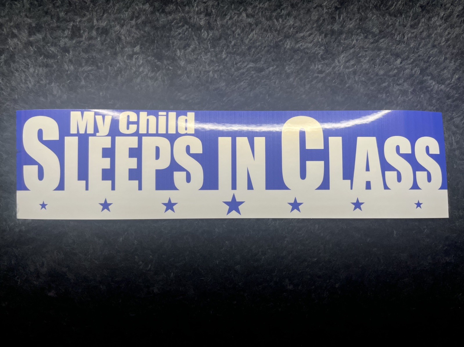 My Child Sleeps In Class- Vinyl Bumper Sticker (2.83”x11”) –