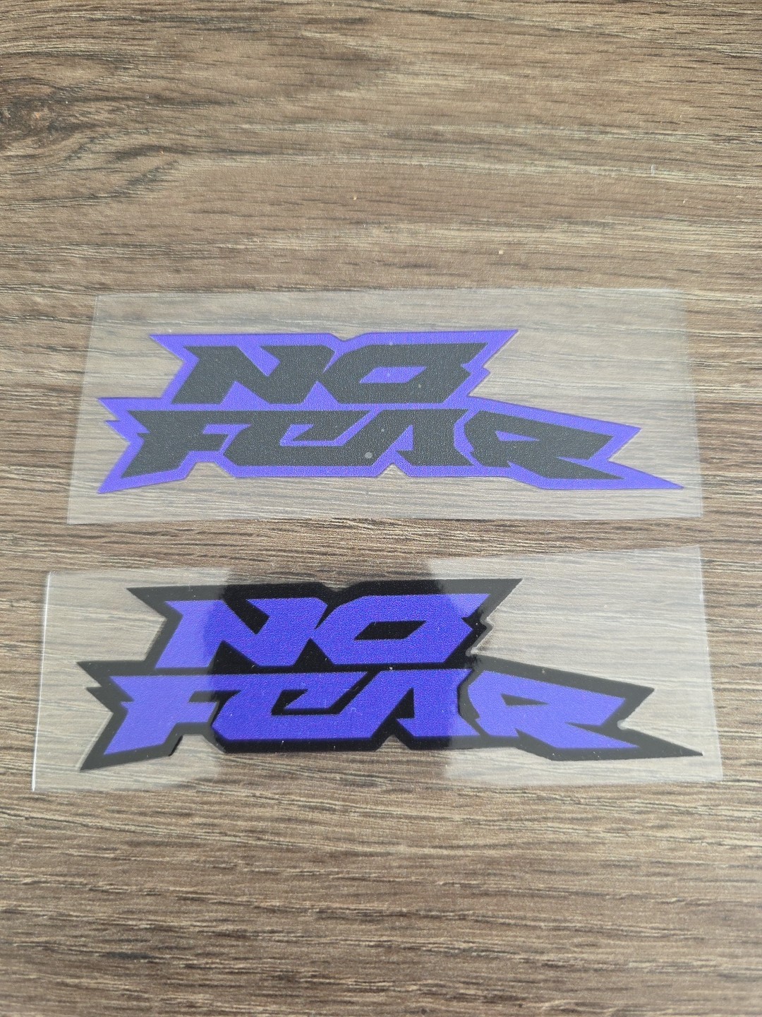 2X NO FEAR Purple & Black Outlined Raised UV DTF DECAL STICKER Waterproof 4in