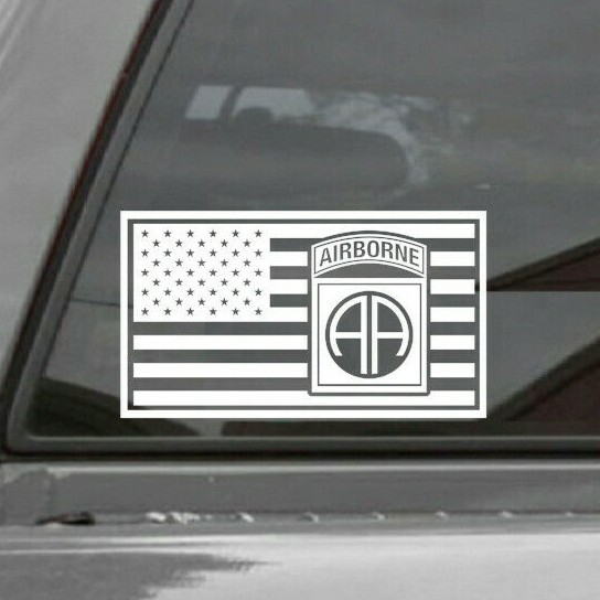 82nd Airborne w/ USA Flag Vinyl Decal Sticker U.S. ARMY 7.25" x 4.1"