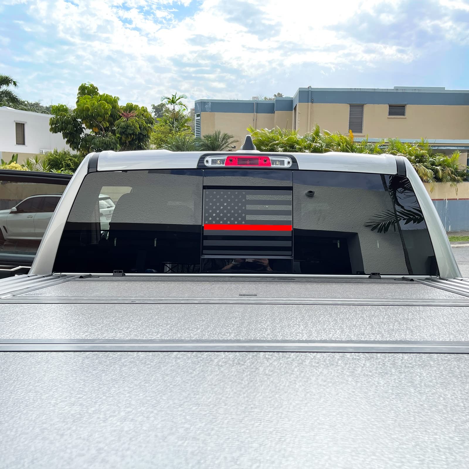 20192026 Chevy Silverado GMC Sierra Rear Middle Window American Flag Decal