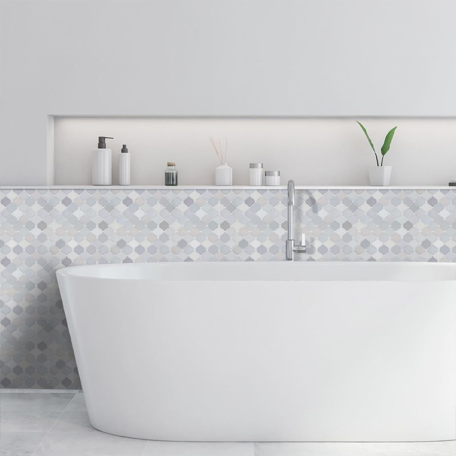 Azulejos Adhesivos Arabescos Gruesos Tonos Claros Para Pared De Lujo Pro