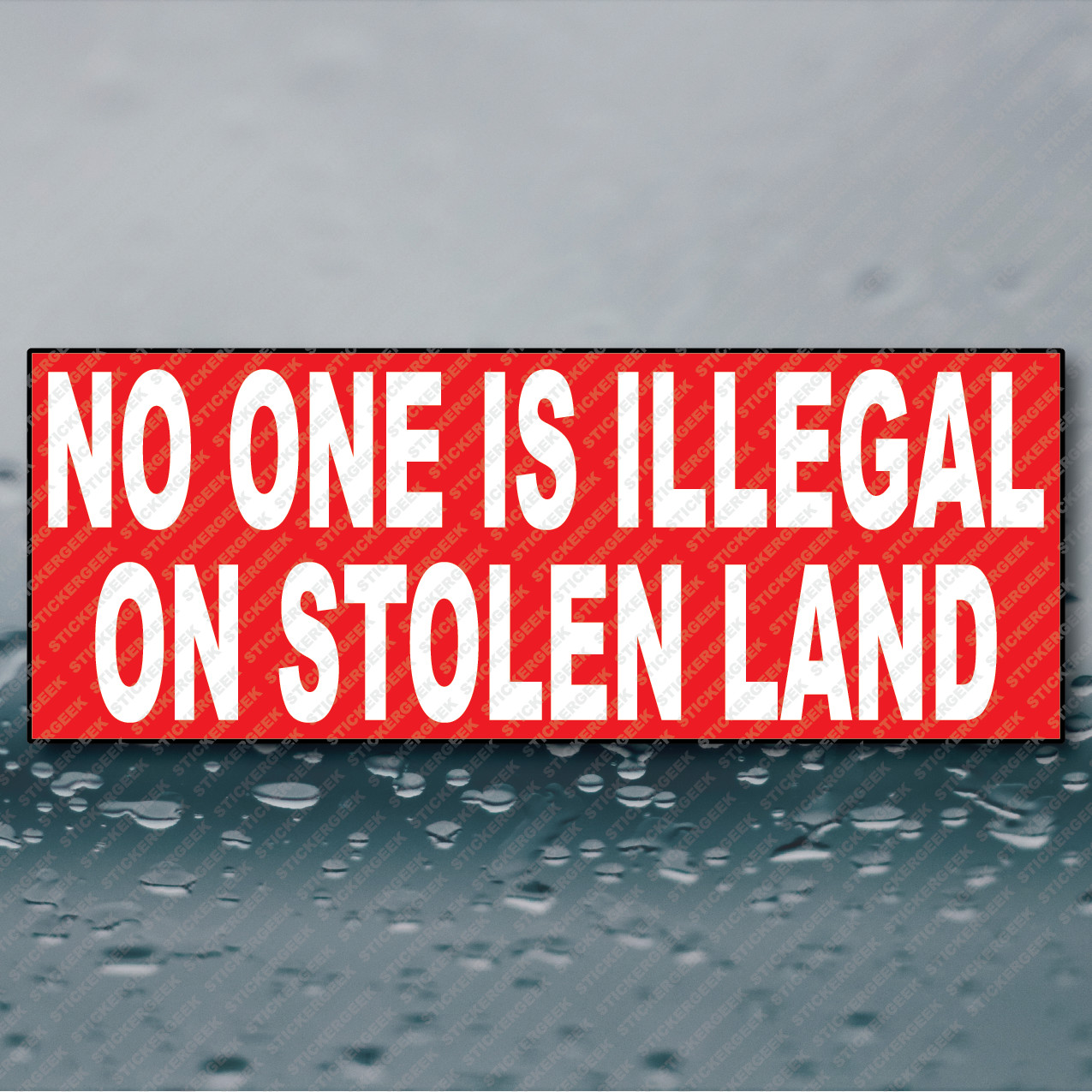 Anti Trump No One Is Illegal On Stolen Land Bumper Sticker Funny Prank