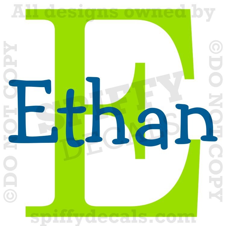 MONOGRAM Personalized NAME Vinyl Wall Decal Sticker Nursery Boy Girl Bedroom