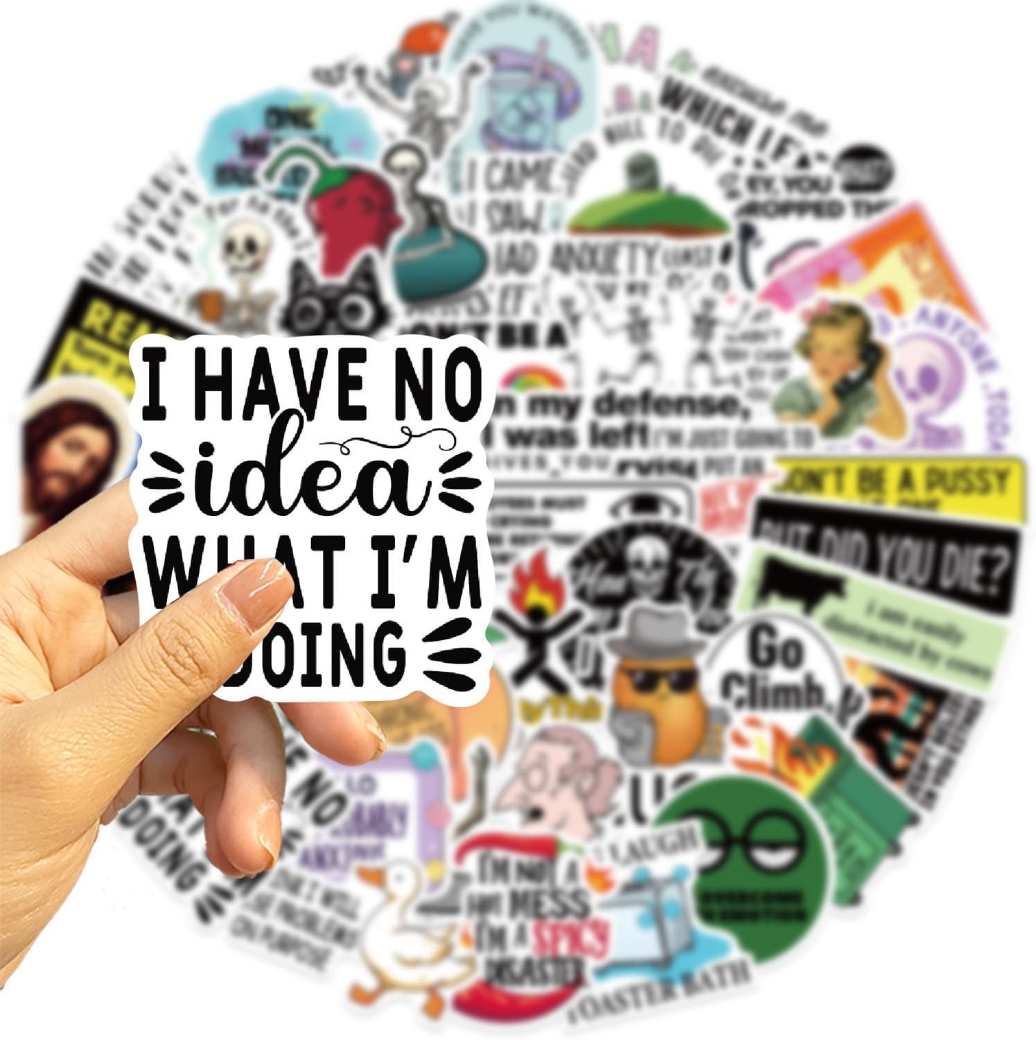 Funny Adults Stickers Bulk, 50pcs Prank Meme Sticker for Kids Teens Adults, Snar