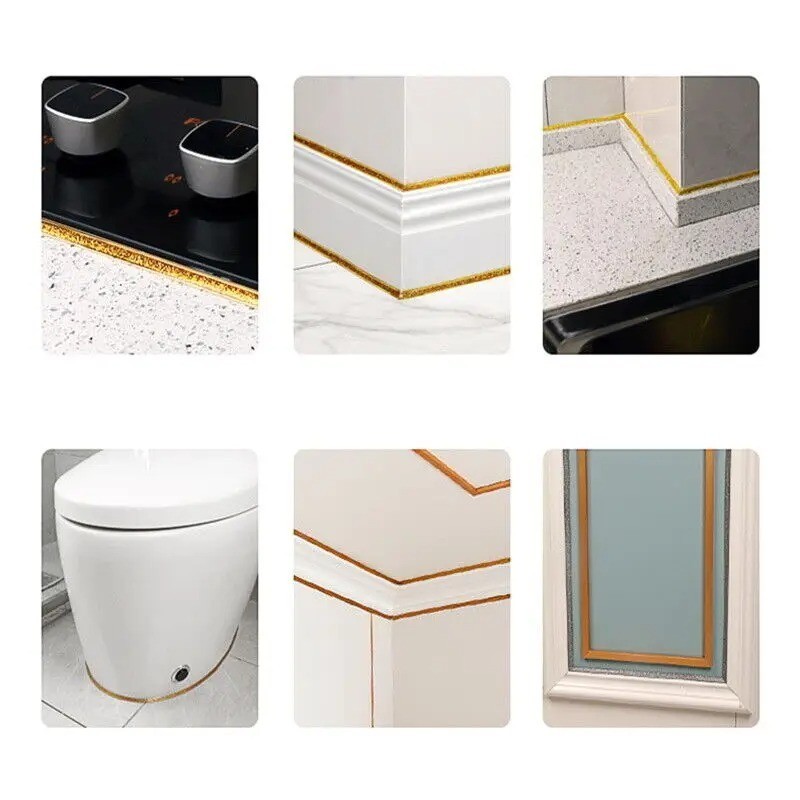 Ceramic Tile Mildewproof Gap Tape 6M Self-adhesive Waterproof Seam Sticker