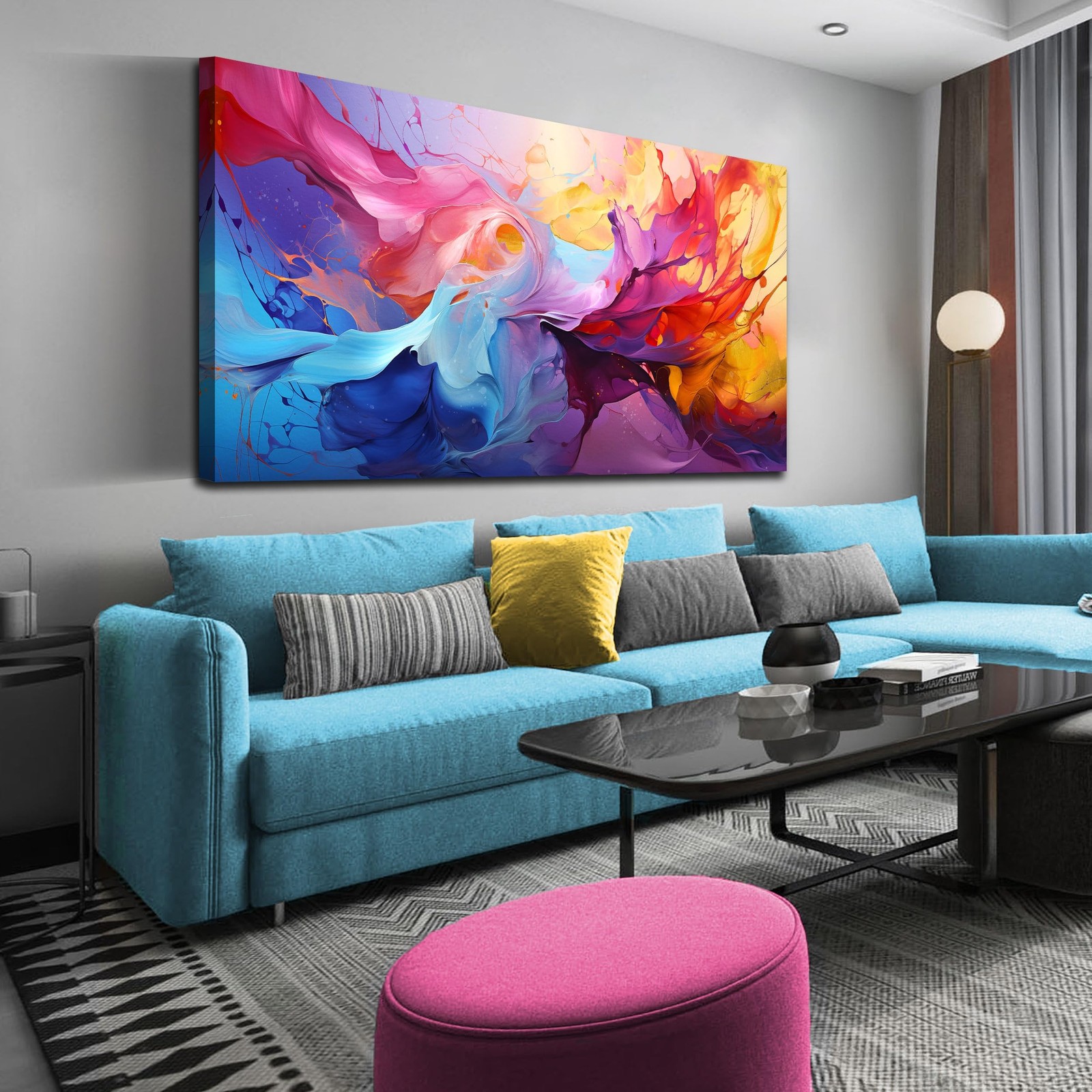 GUGIKA Abstract Wall Art for Living Room, Colorful Canvas Wall-Art for Bedroo…