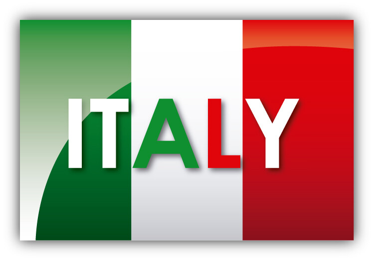 Italy Glossy Flag Slogan Car Bumper Sticker Decal