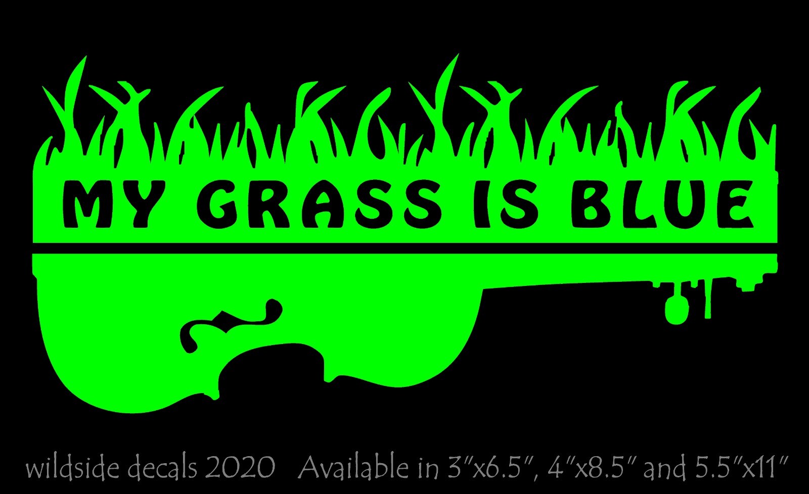 My Grass Is Blue Decal with Fiddle Car Vinyl Music Sticker