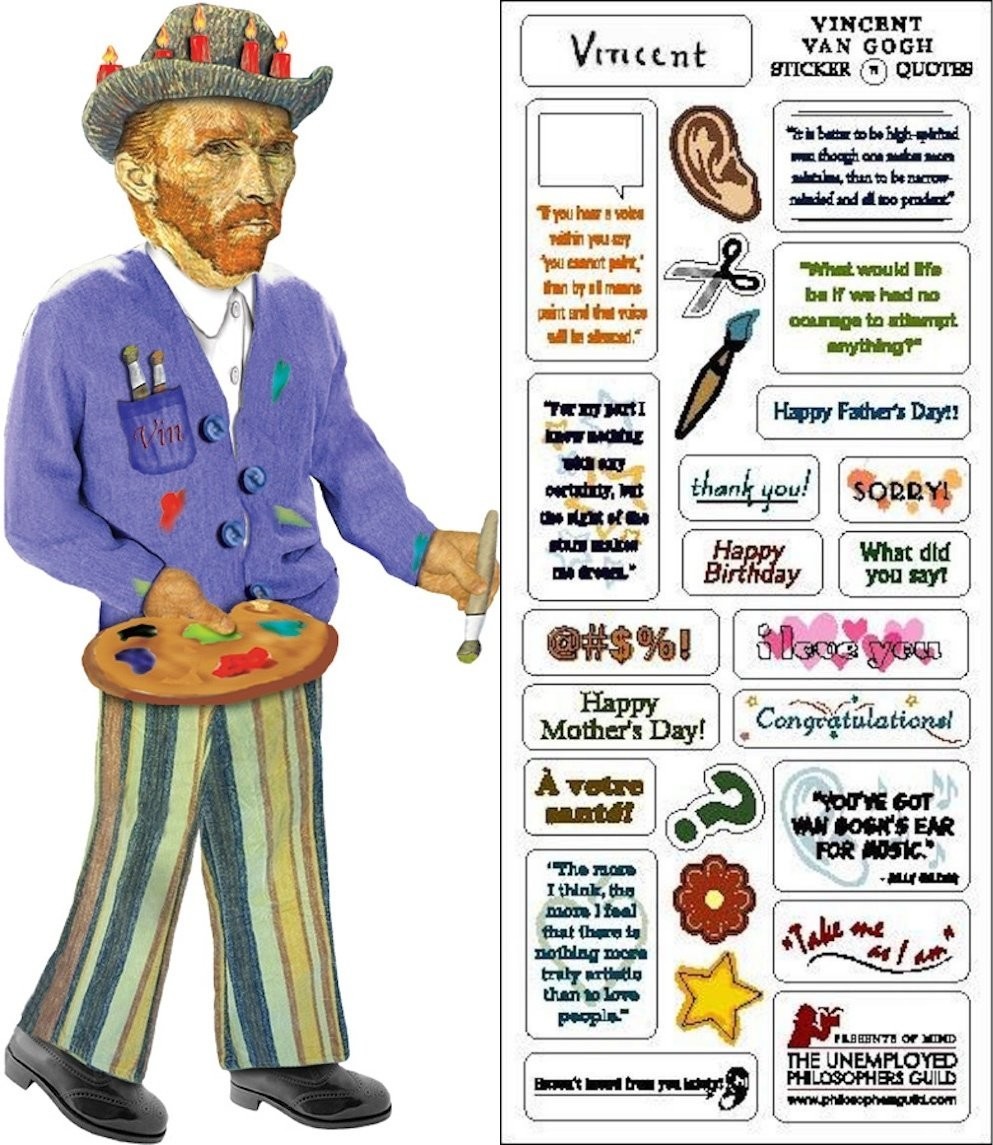 Greeting Card Stickers UPG Quotable Notables NEW Vincent Van Gogh
