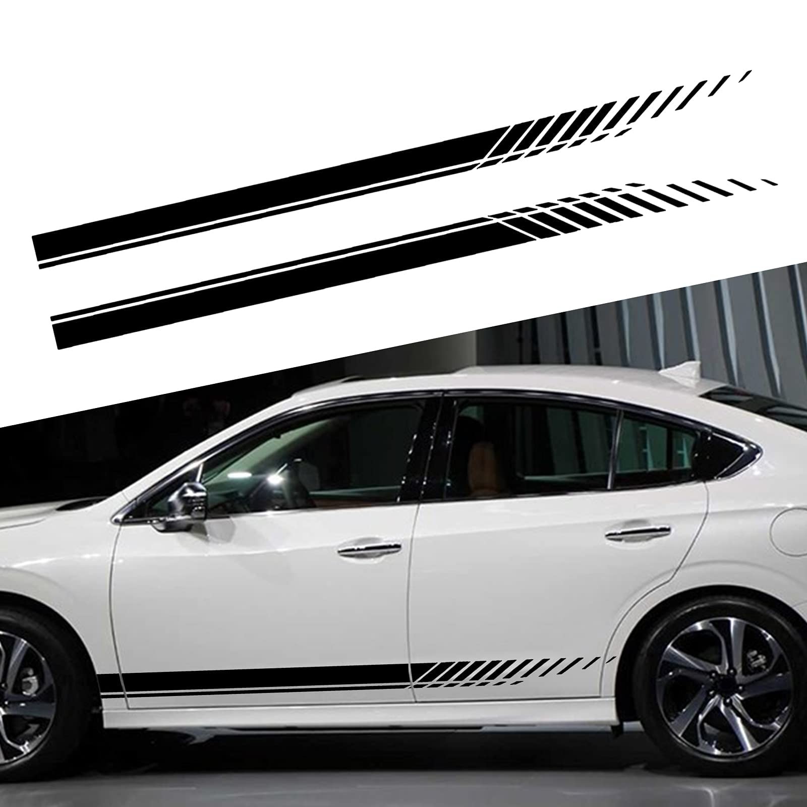 Universal Vinyl Side Body Car Decals Racing Stripes Sticker Stripe Graphics C…