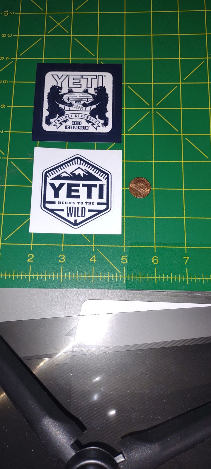 YETI Sticker Pack 2 Vinyl Logo Decals Outdoor Black White Square Hexagon Small