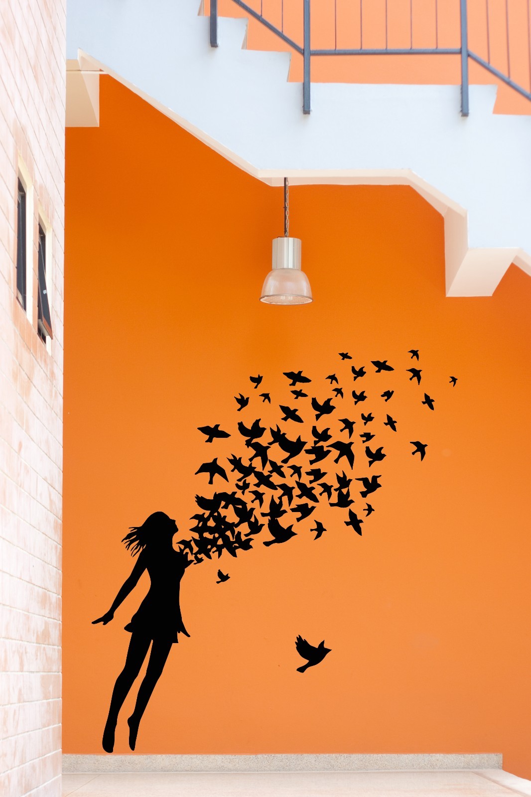 Wall Stickers Vinyl Decal Girl Teen In Love Birds Romantic Decor (z1837)