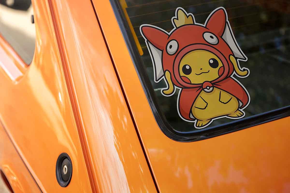 Poncho Pikachu Magikarp Vinyl Decal – Cute Chibi Anime Style Sticker – Multiple
