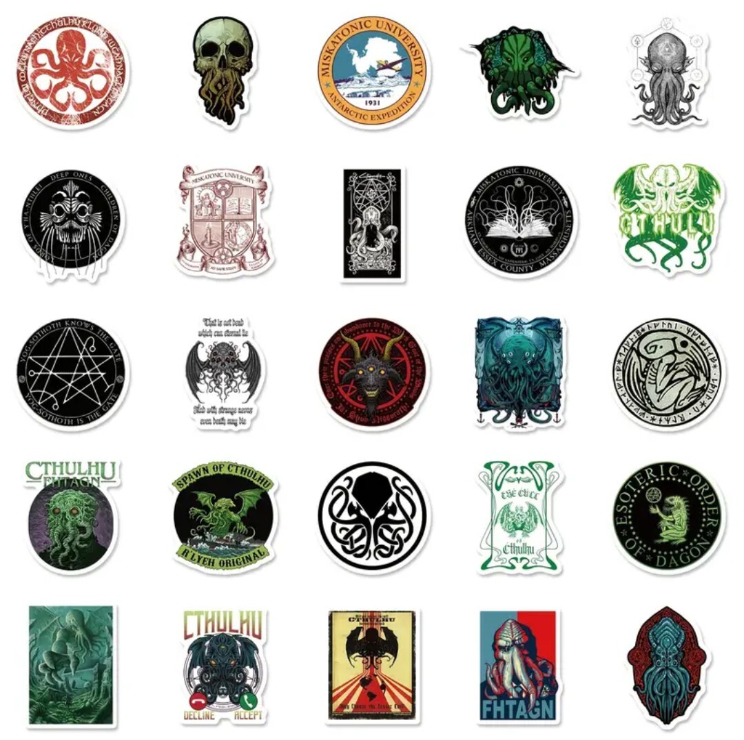 20 PCS Cthulhu H. P. Lovecraft Lovecraftian Stickers BRAND NEW