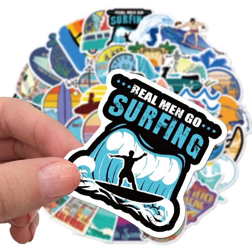 10 Random Surfing Vacation Ocean Sports Stickers Decals Hydro Yeti Free Shipping