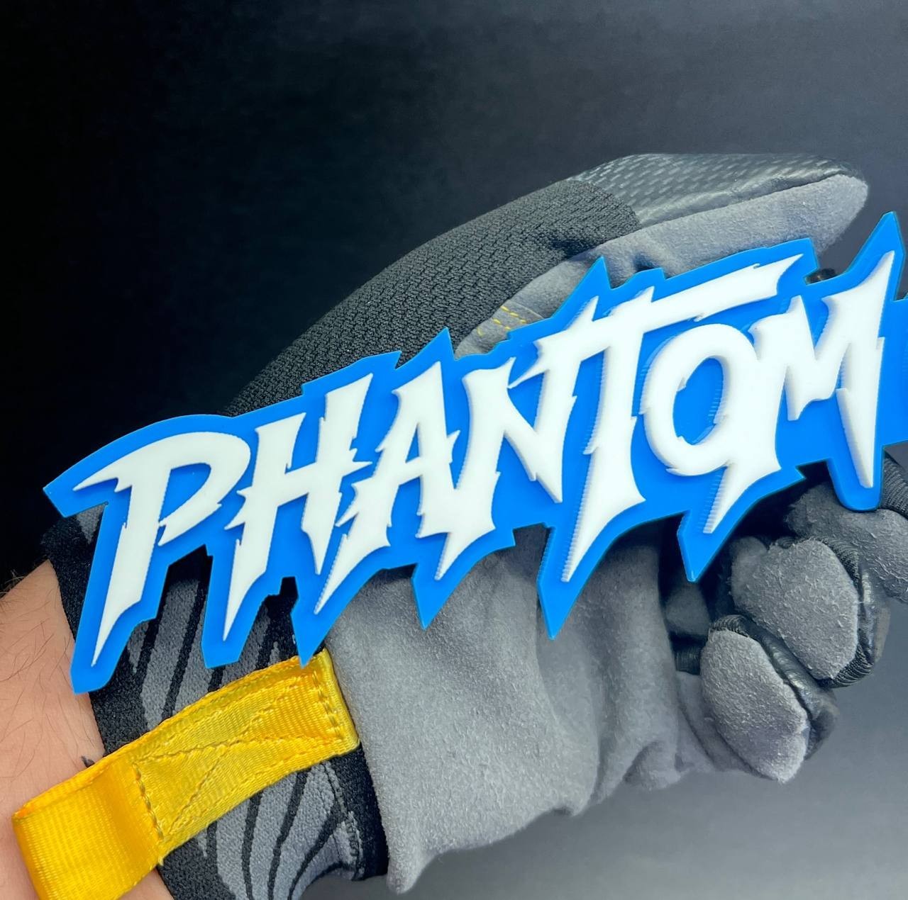 1x Phantom Custom Text 3D Acrylic Car Emblem Badge Multicolor Laser Cut Decal