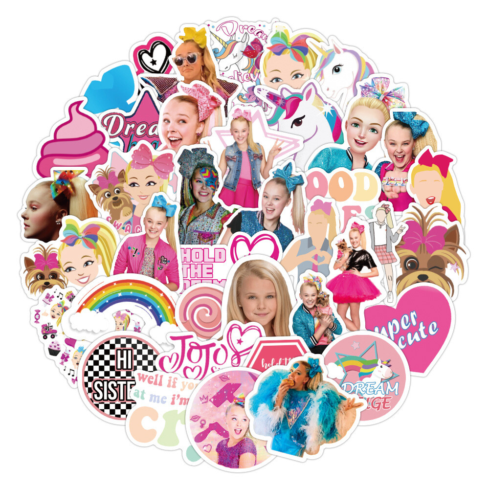 100Pcs JOJOSIWA Cartoon Sticker for Adults Teens Girl Scrapbooking Water Bottles