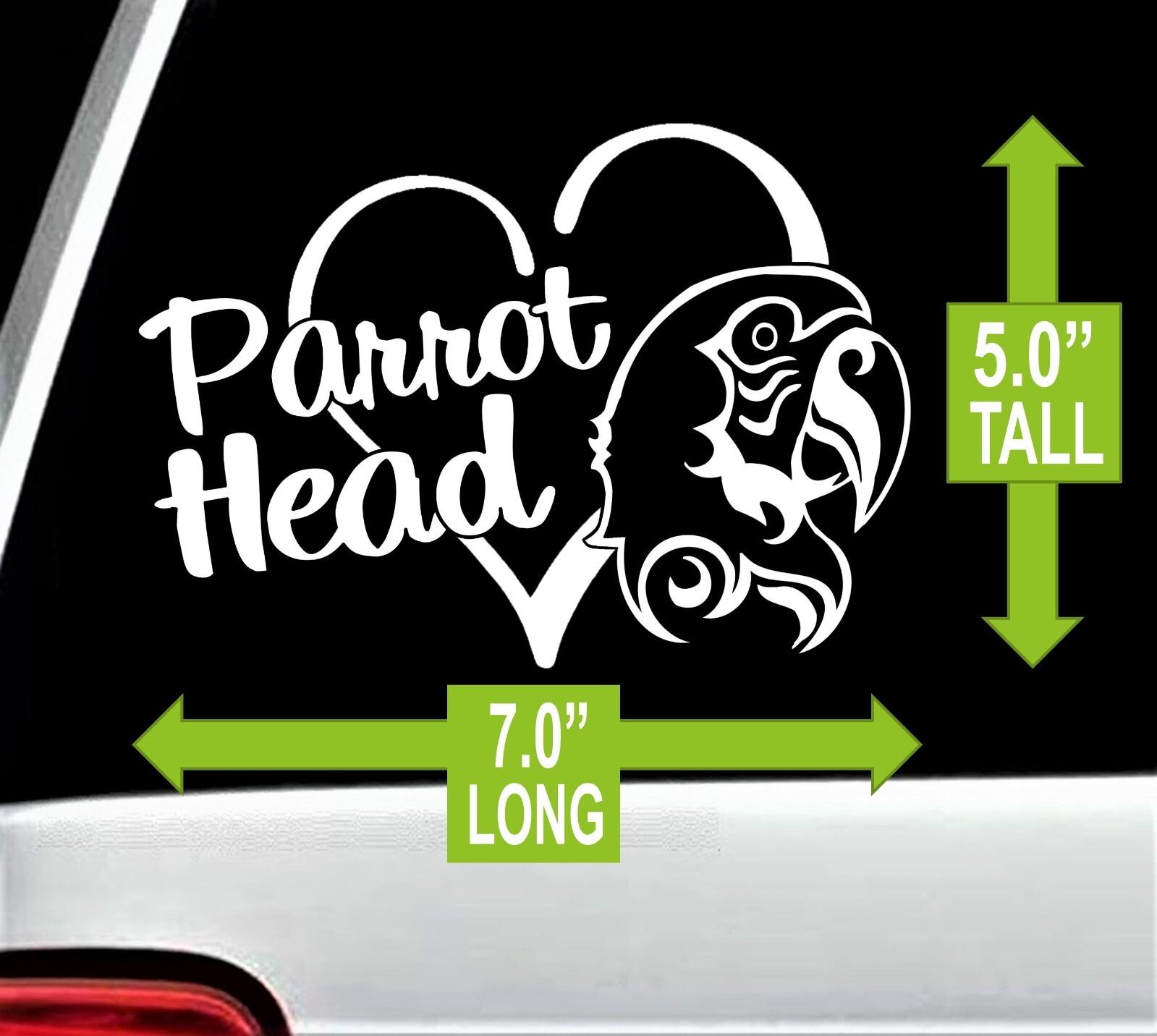 Parrot Head Decal for Car | Margaritaville Jimmy Buffet Fins Up Ocean Vacation