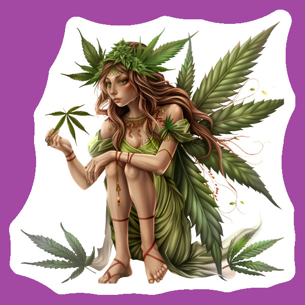 Stoner Gifts Fairy Weed Vinyl Sticker Marijuana Decal 420 Weatherproof Grimm