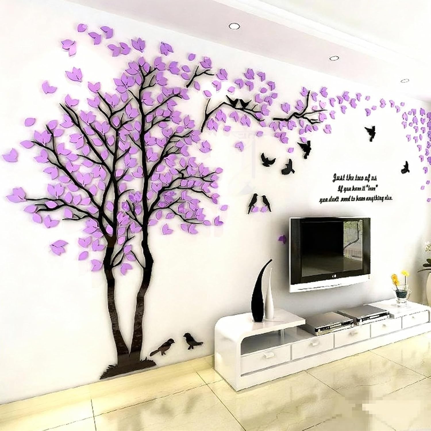 Elegant 3D Tree Wall Art – DIY Acrylic Family Tree Decal 98"x51" Waterproof