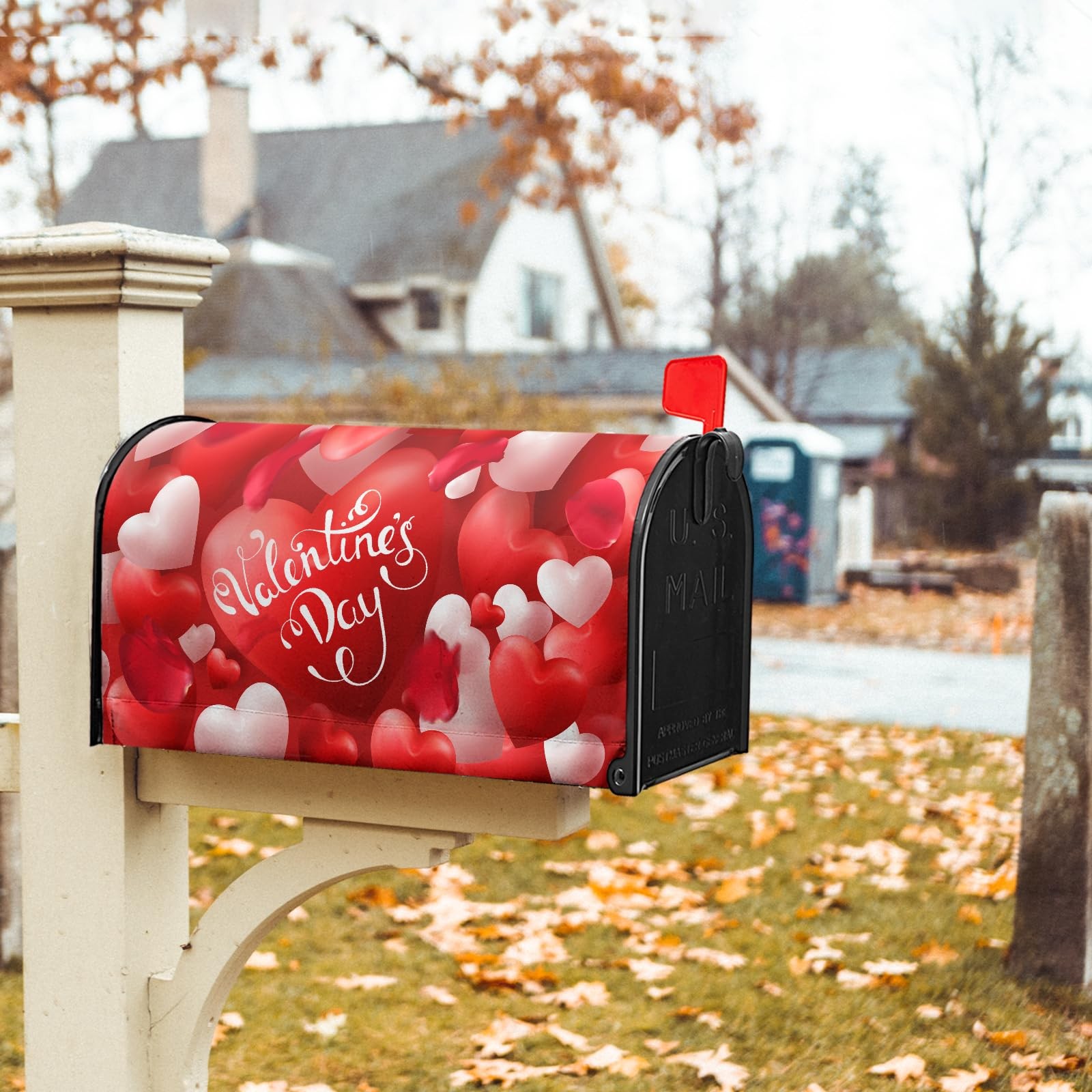 Anyako Valentine's Day Mailbox Covers Magnetic Standard 21×18 inch, Red Heart