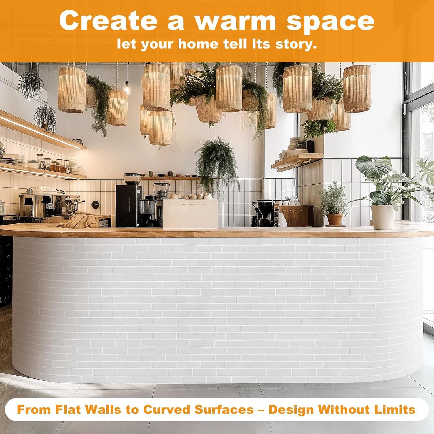 White Thin Brick Veneer Wall Panels – 90 PCS, 15 Sq.Ft for Various Uses
