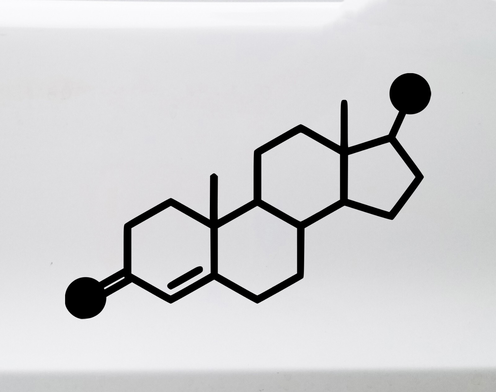 Testosterone Molecular Compound Vinyl Decal V2 – C19H28O2 Chemical Structure