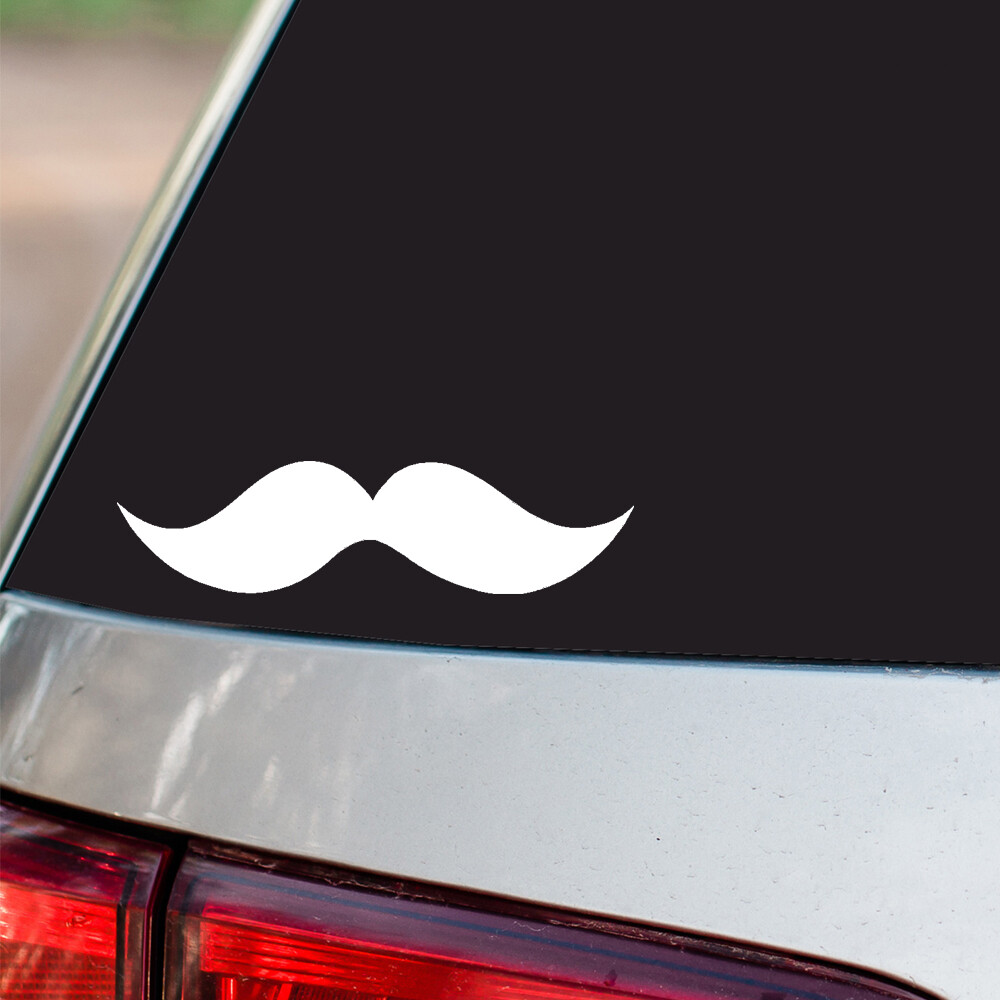 Mustache sticker moustache funny All size regular & Chrome Mirror Vinyl Colors