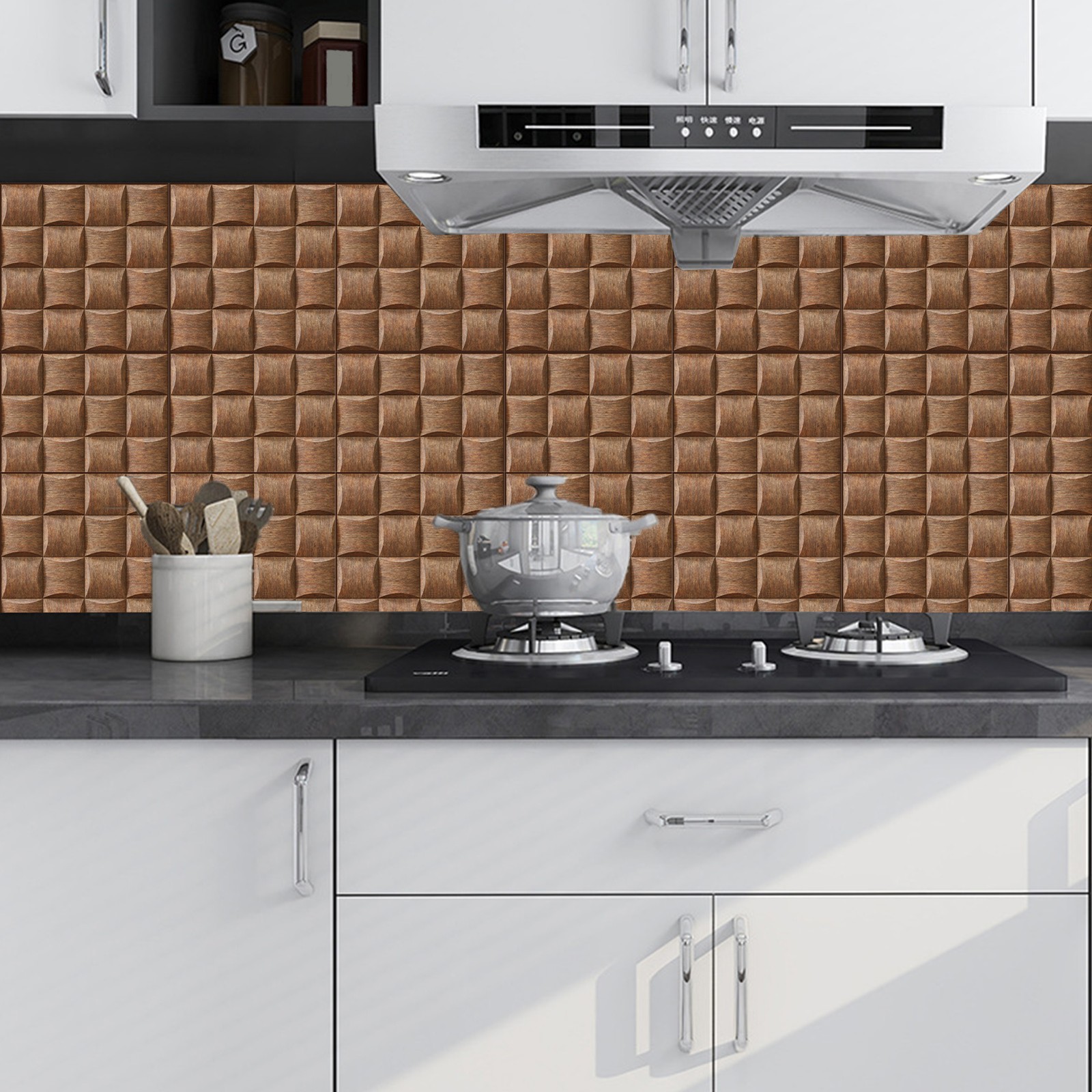 20Pcs30x30CM 3D Brick Wall Panel PVC Self-Adhesive Waterproof Wood Grain Sticker