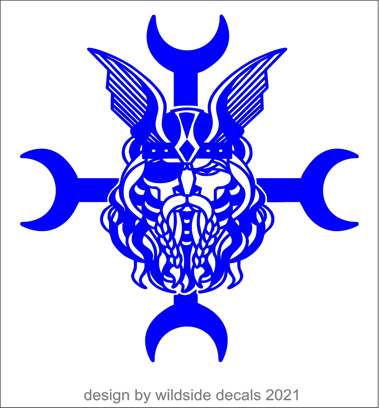 Odin Crest with Lunate Cross Decal Nordic Viking car window vinyl sticker