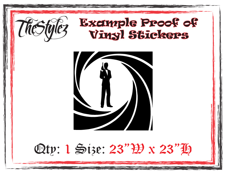 James Bond 007 Movie Logo Movie Custom Wall Vinyl Sticker