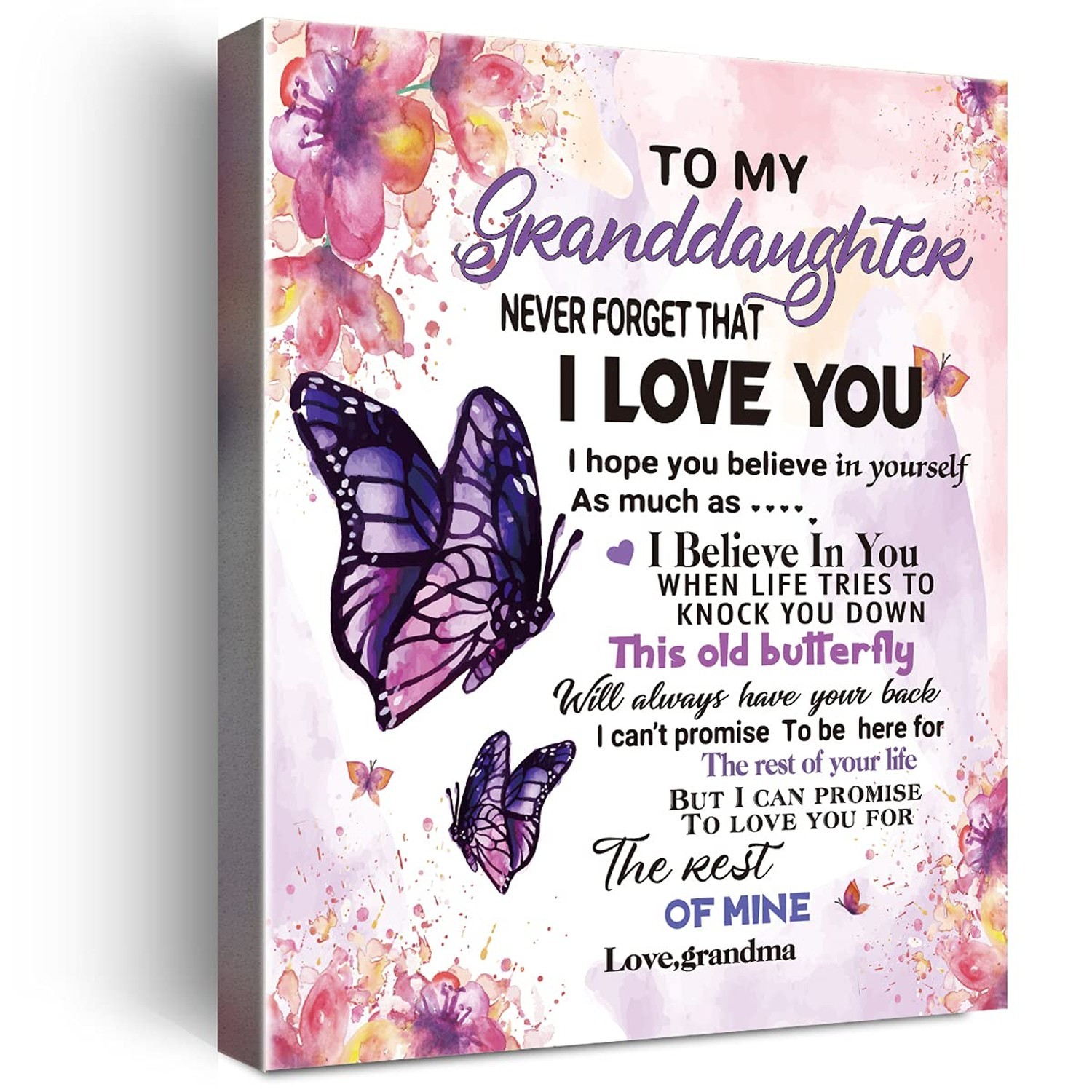 To My Granddaughter Saying-Hangable Canvas Poem Prints Framed Poster Wall Art…