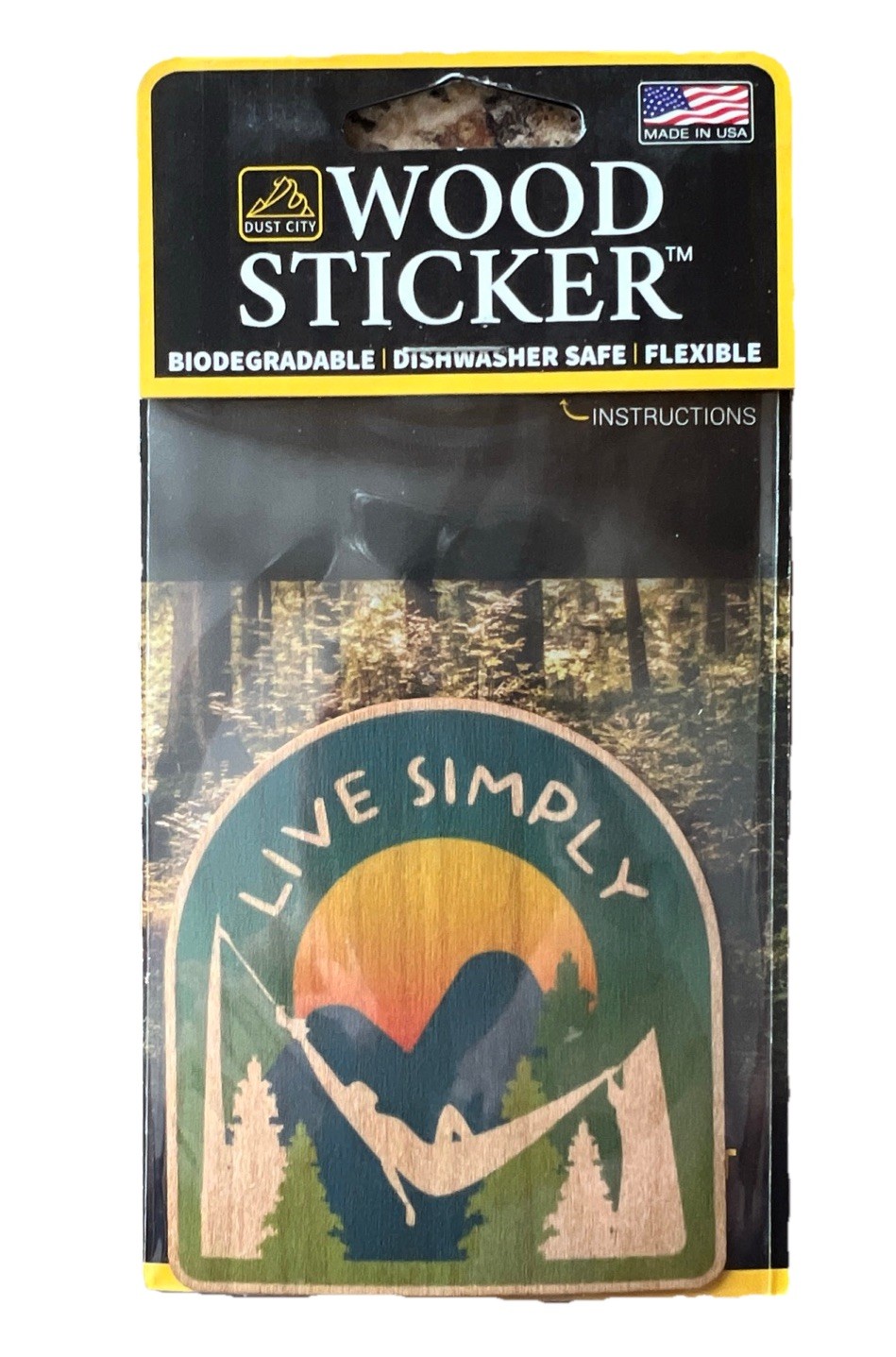 Live Simply WOOD Sticker Dishwasher SAFE Flexible Biodegradable Dust City 3M NEW