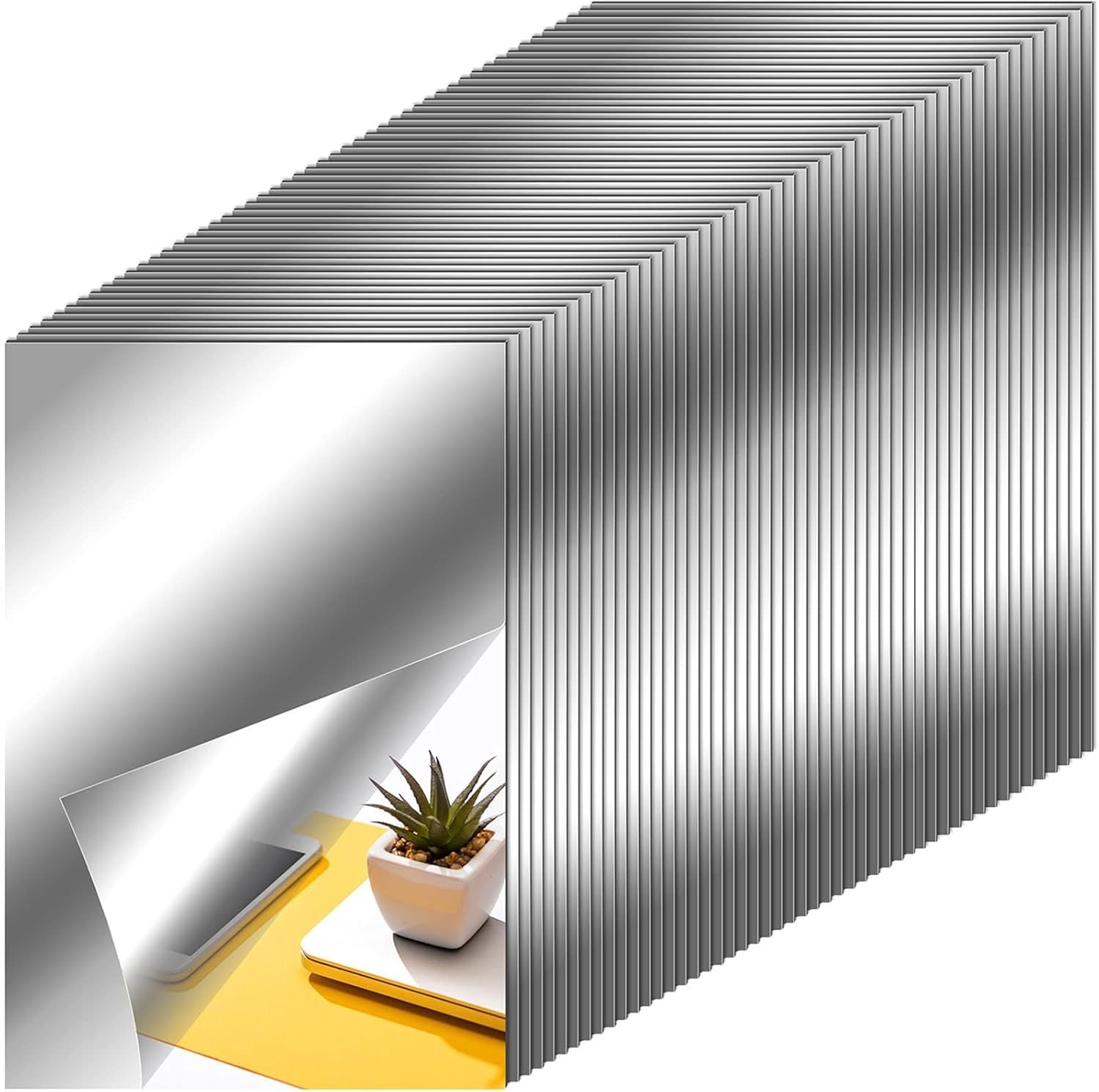 Reflective Mirror Stickers – 50 Pieces, 6×9 Inches
