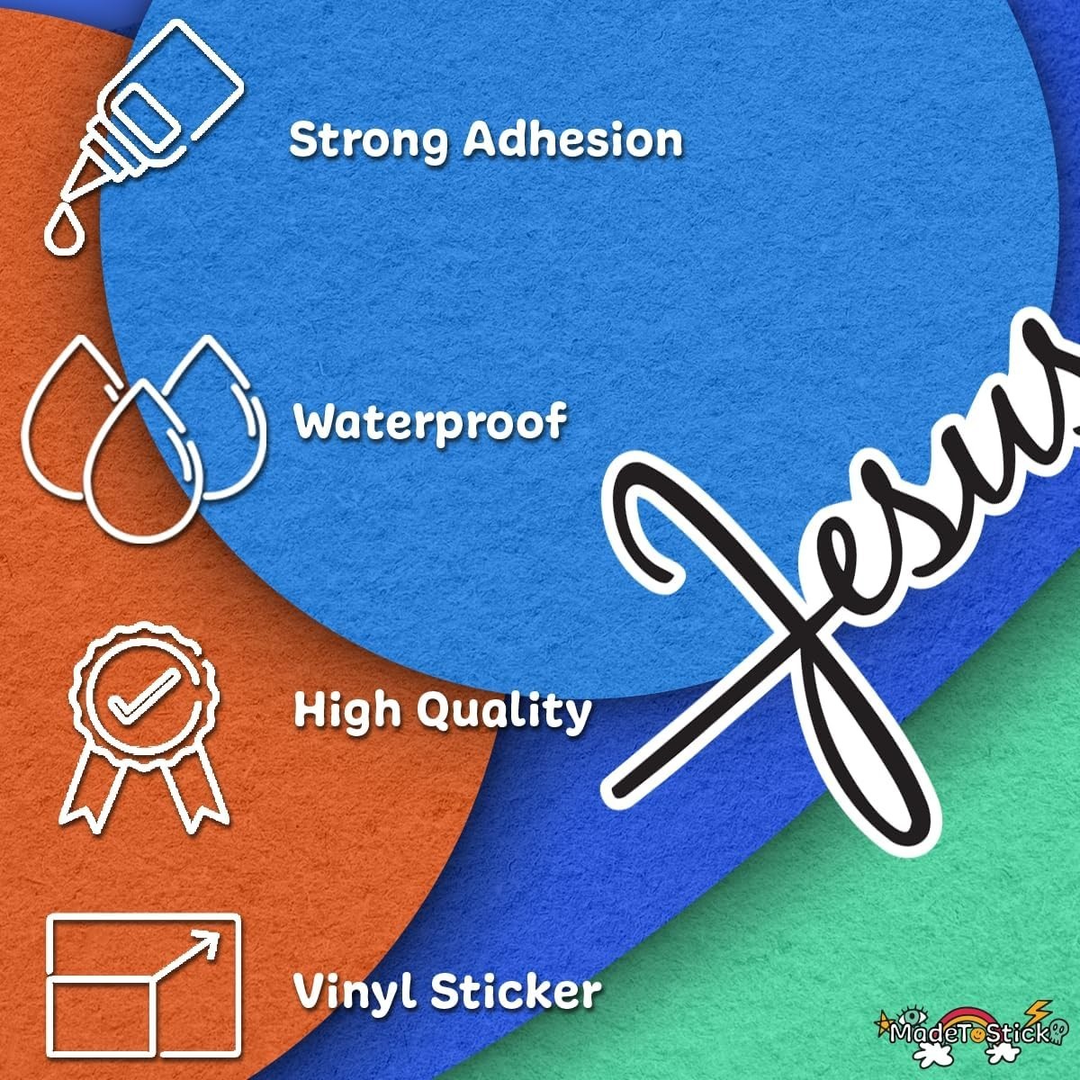 Jesus Name 1.75" x 3" Sticker Vinyl Decal